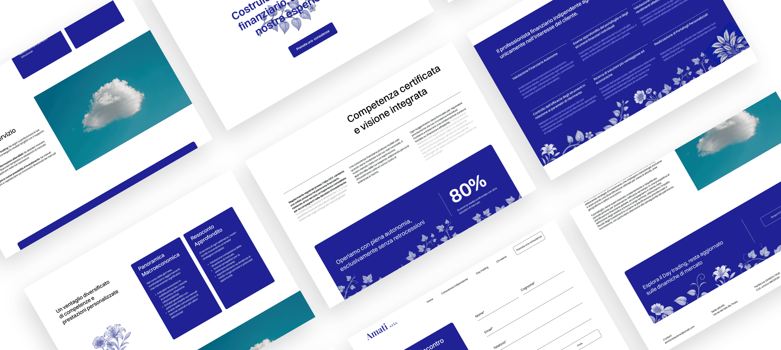 Amati s.r.l.s. - Financial Advisor pages mockup