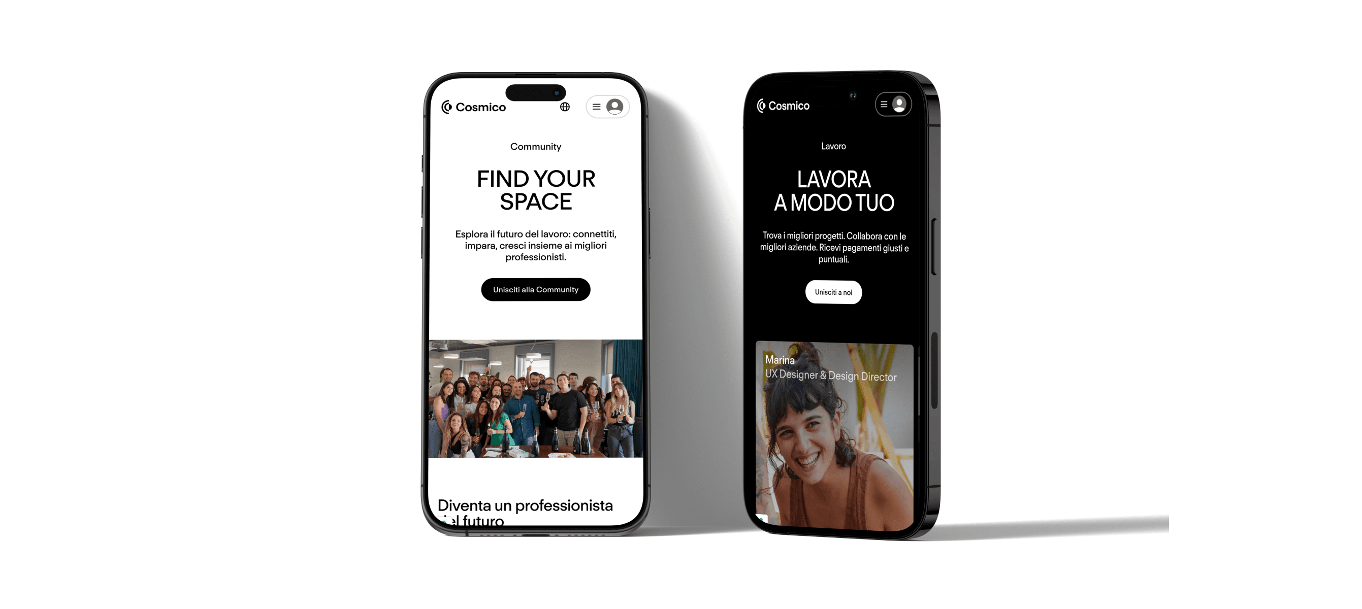 Cosmico - Corporate website mobile mockup