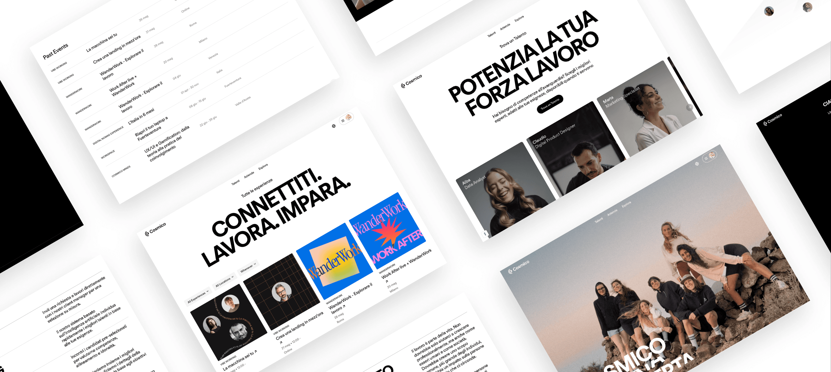 Cosmico - Corporate website pages mockup