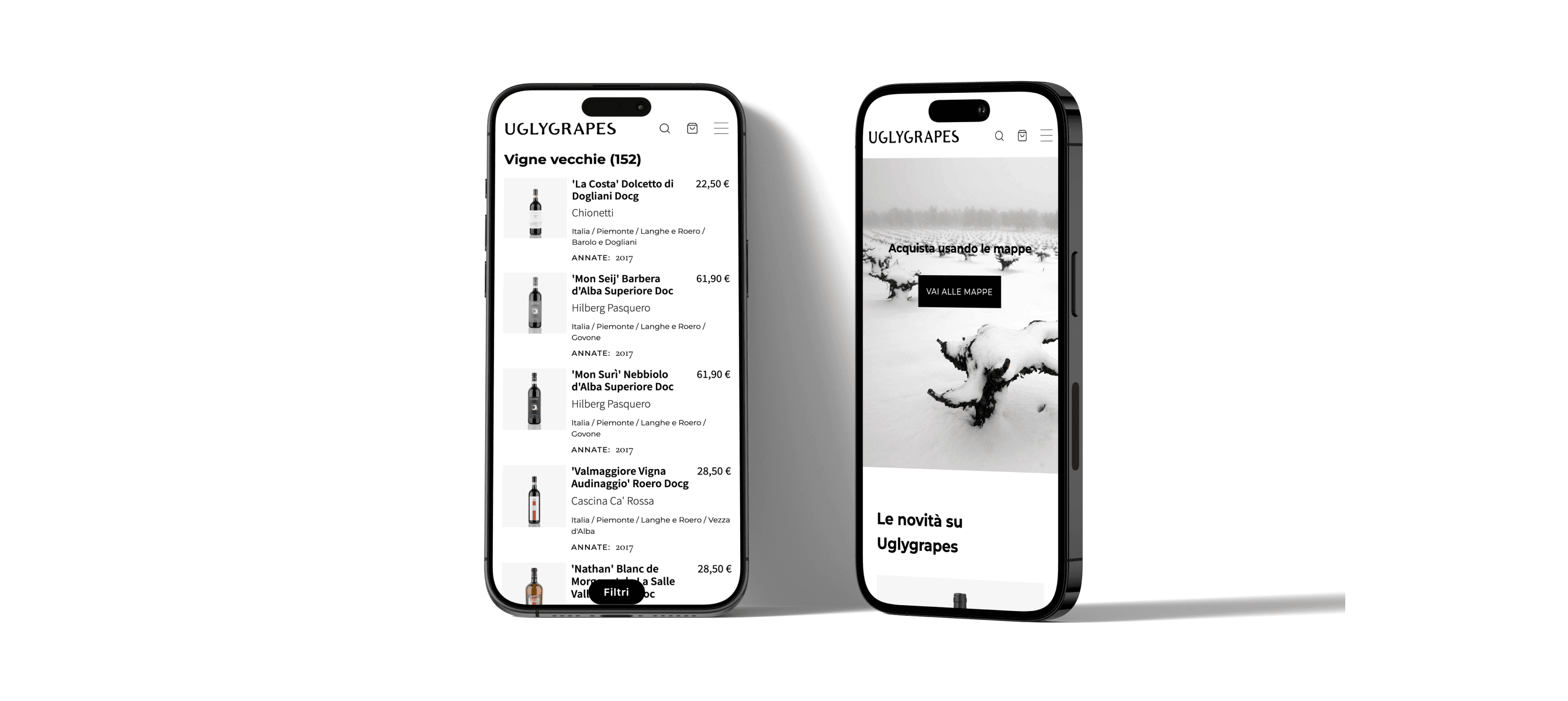 UGLYGRAPES - Ecommerce mobile mockup