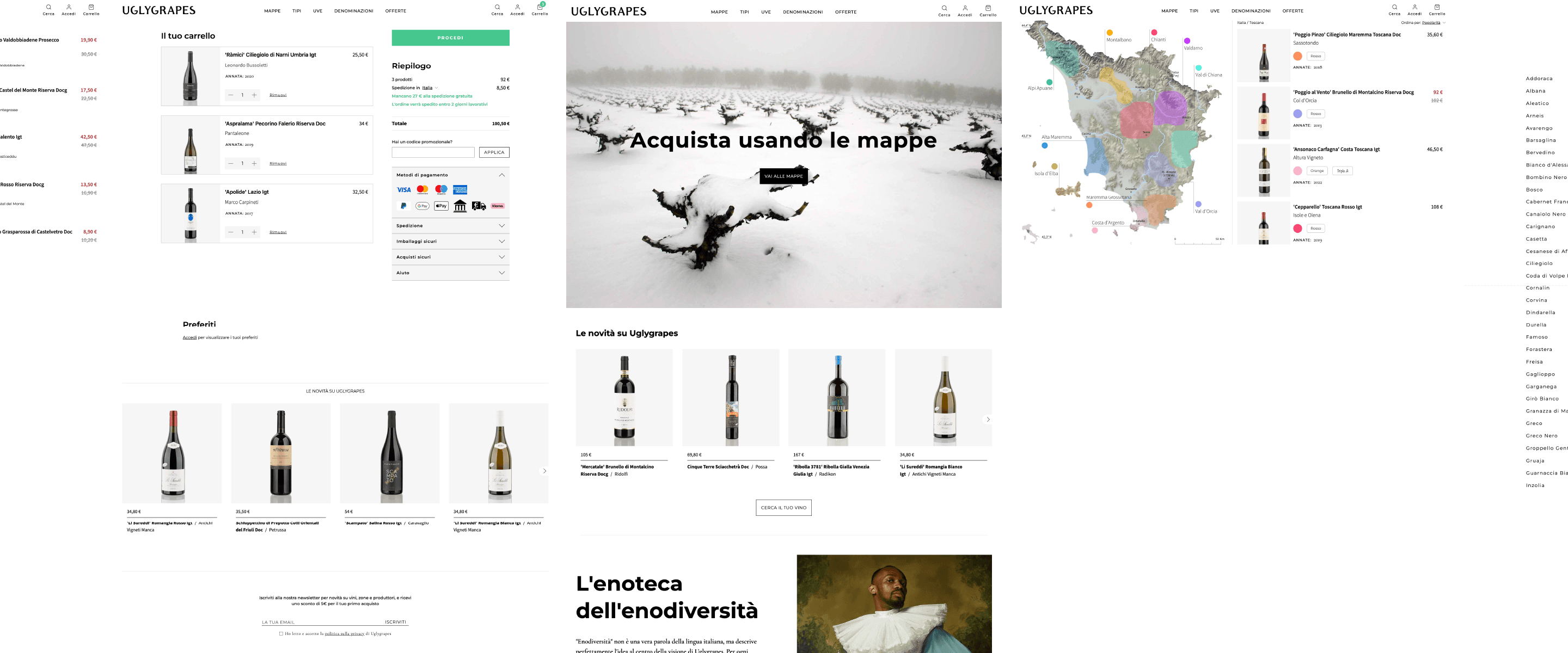 UGLYGRAPES - Ecommerce pages